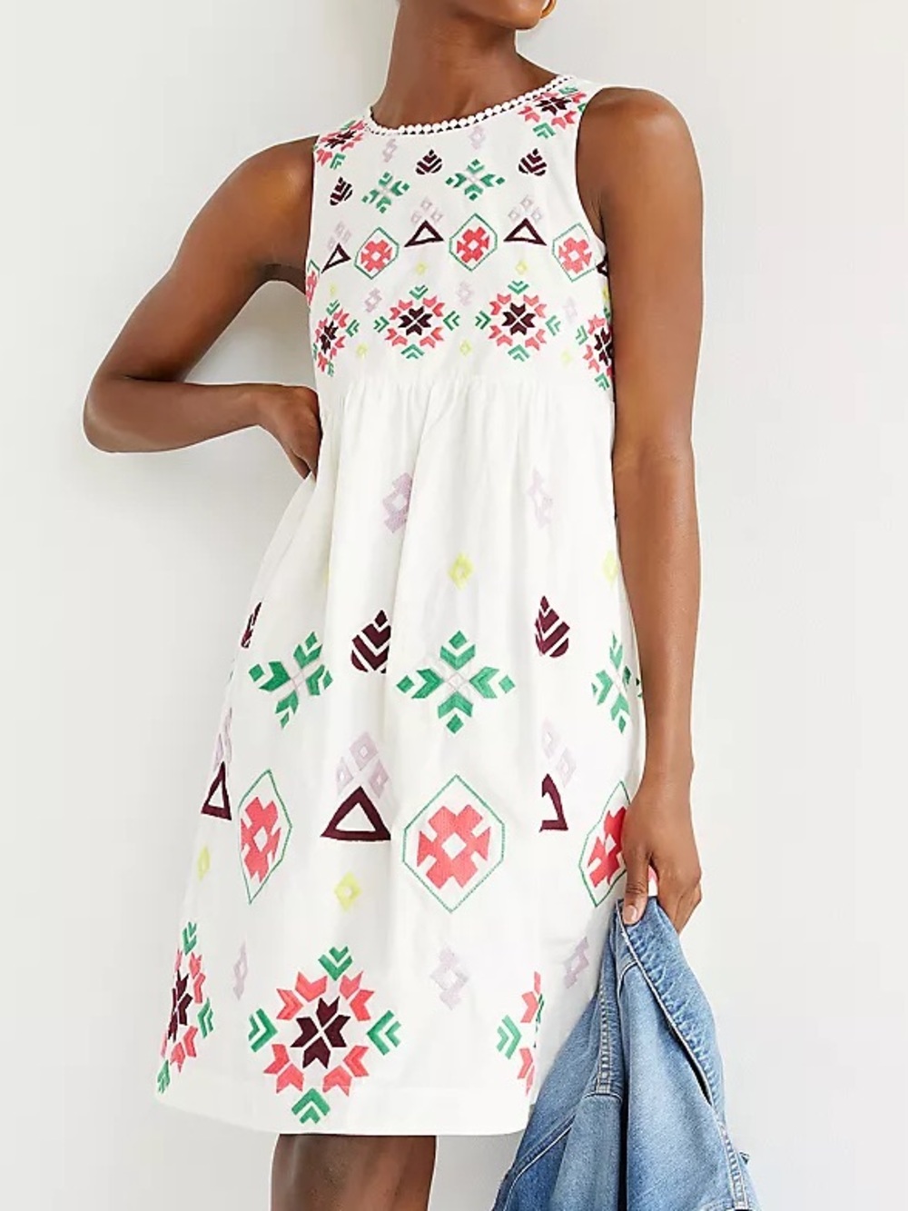 Anthropologie Dolly Embroidered Mini Dress
